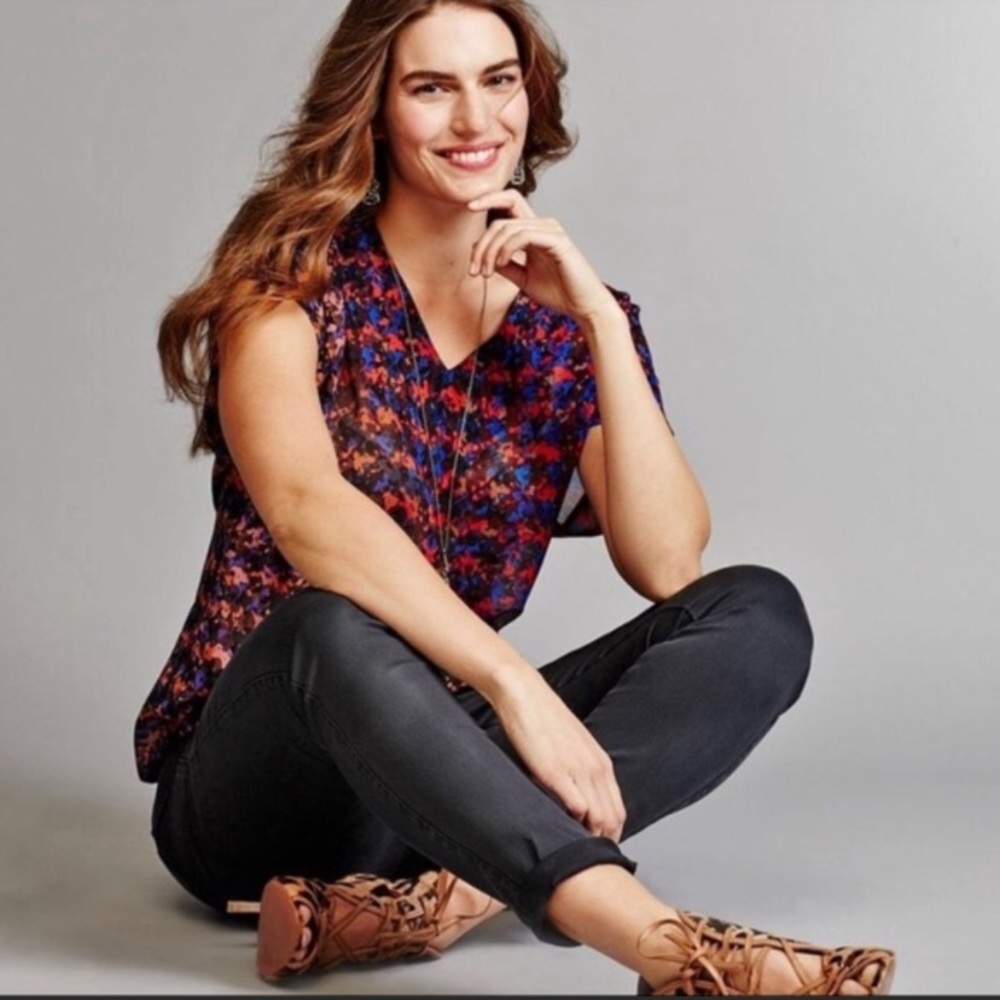 CAbi #3428 Small Short Sleeve Bonus Blouse